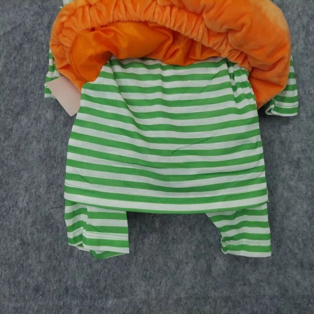 Pumpkin baby Costume 0 3 6 Months‎ Plush Embroidered Pullover Hat Leggings Top - Picture 6 of 6